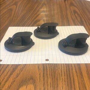 Set of 3 Black Tupperware Flip Top Drinking Seal - Lids - BRAND NEW